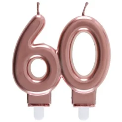 Badaboum Bougie Anniversaire 60 Ans Rose Gold