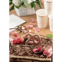 Badaboum Bougie Anniversaire 20 Ans Rose Gold