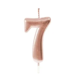Discount Bougie Anniversaire Chiffre 7 Rose Gold Theme Joyeux Anniversaire