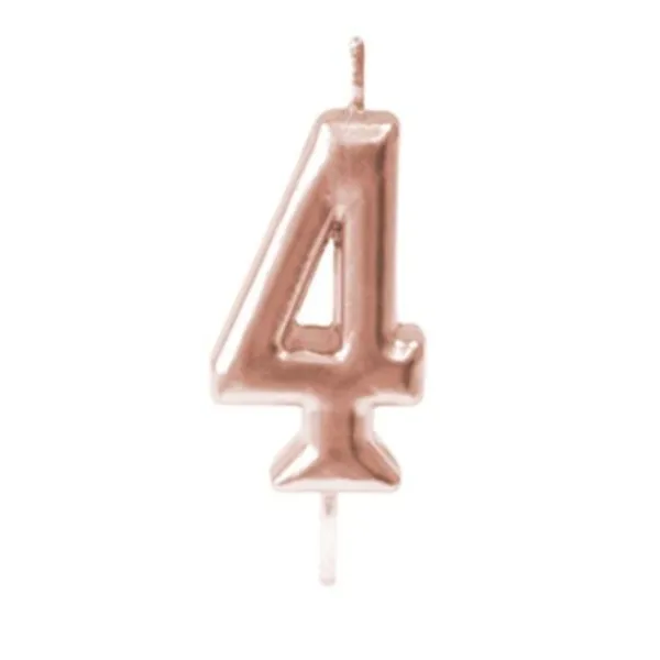 Online Bougie Anniversaire Chiffre 4 Rose Gold Theme Joyeux Anniversaire