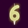 New Bougie Anniversaire Chiffre 6 Phosphorescente Theme Joyeux Anniversaire
