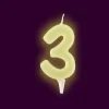 Outlet Bougie Anniversaire Chiffre 3 Phosphorescente Theme Joyeux Anniversaire