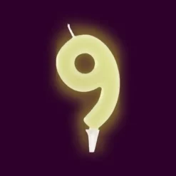 Sale Bougie Anniversaire Chiffre 9 Phosphorescente Theme Joyeux Anniversaire