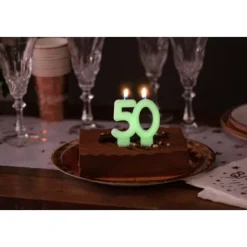 Hot Bougie Anniversaire Chiffre 50 Phosphorescente Theme Joyeux Anniversaire