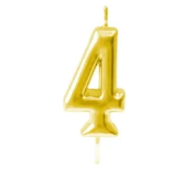 Online Bougie Anniversaire Chiffre 4 Or Theme Joyeux Anniversaire