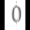 Hot Bougie Anniversaire Chiffre 0 Argent Theme Joyeux Anniversaire