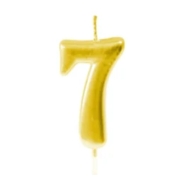 Bougie Anniversaire Chiffre 7 Or Theme Joyeux Anniversaire