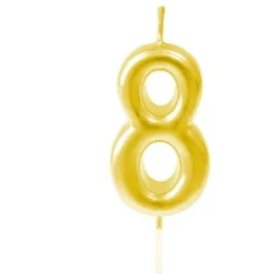 New Bougie Anniversaire Chiffre 8 Or Theme Joyeux Anniversaire