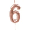 Hot Bougie Anniversaire Chiffre 6 Rose Gold Theme Joyeux Anniversaire