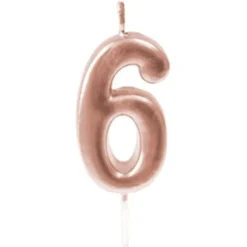 Hot Bougie Anniversaire Chiffre 6 Rose Gold Theme Joyeux Anniversaire