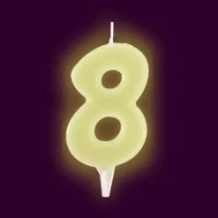 Online Bougie Anniversaire Chiffre 8 Phosphorescente Theme Joyeux Anniversaire