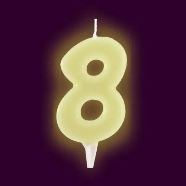 Online Bougie Anniversaire Chiffre 8 Phosphorescente Theme Joyeux Anniversaire