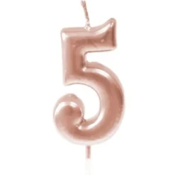 New Bougie Anniversaire Chiffre 5 Rose Gold Theme Joyeux Anniversaire