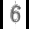 Best Bougie Anniversaire Chiffre 6 Argent Theme Joyeux Anniversaire