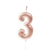 Hot Bougie Anniversaire Chiffre 3 Rose Gold Theme Joyeux Anniversaire