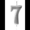 Best Bougie Anniversaire Chiffre 7 Argent Theme Joyeux Anniversaire