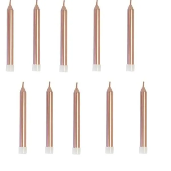 Clearance Bougie Anniversaire M Tallis Rose Gold X 10 Pi Ces Theme Joyeux Anniversaire