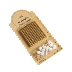 Sale Bougie Anniversaire Or Paillet Es X 10 Pi Ces Theme Joyeux Anniversaire