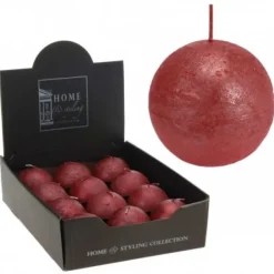 Badaboum Bougie Boule Décorative Rouge 7Cm