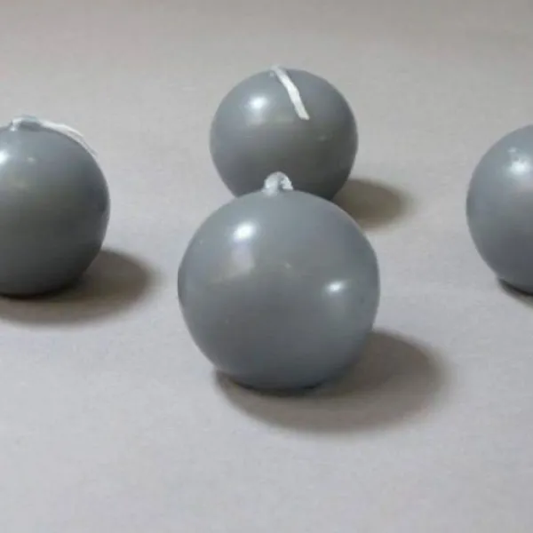Badaboum Bougie Boule Sphere Gris 6Cm Best