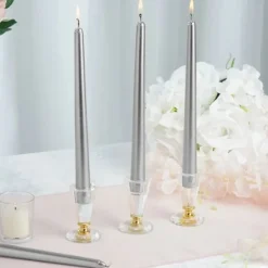 Badaboum Bougie Chandelier Mariage Argent X 2 Pi Ces