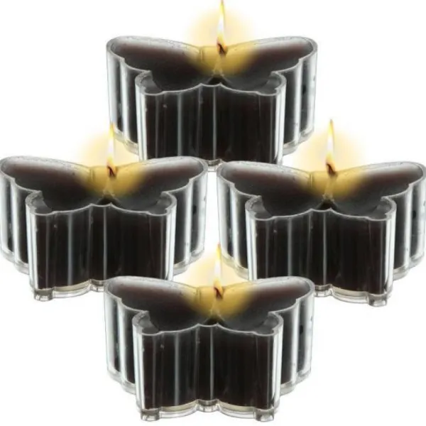 Badaboum Bougie Chauffe Plat Forme Papillon Noir X 4 Pi Ces Discount