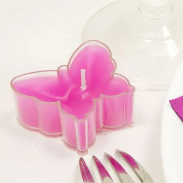 Badaboum Bougie Chauffe Plat Papillon Fuchsia X 4 Pi Ces Clearance
