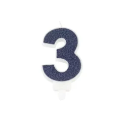 Online Bougie Chiffre 3 Paillet E Bleu Marine Theme Joyeux Anniversaire