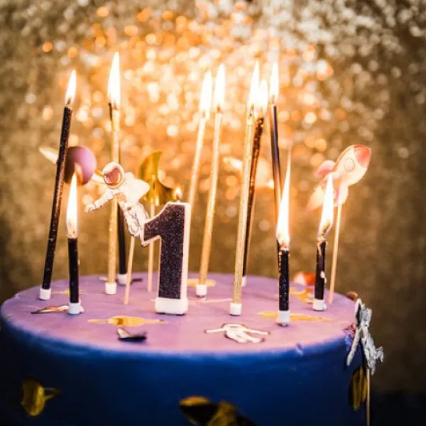 Best Bougie Chiffre 1 Paillet E Bleu Marine Theme Joyeux Anniversaire