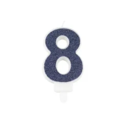 Online Bougie Chiffre 8 Paillet E Bleu Marine Theme Joyeux Anniversaire
