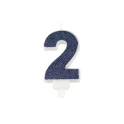 Online Bougie Chiffre 2 Paillet E Bleu Marine Theme Joyeux Anniversaire