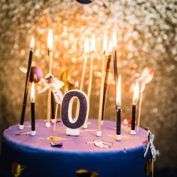 Discount Bougie Chiffre 0 Paillet E Bleu Marine Theme Joyeux Anniversaire