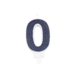 Discount Bougie Chiffre 0 Paillet E Bleu Marine Theme Joyeux Anniversaire