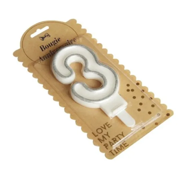 New Bougie Chiffre Anniversaire Paillet 3 Theme Joyeux Anniversaire