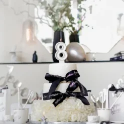 Clearance Bougie Chiffre Anniversaire Paillet 8 Theme Joyeux Anniversaire