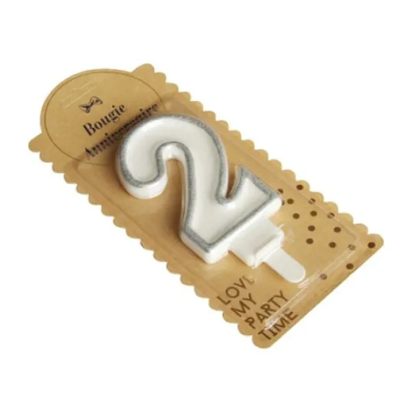 Outlet Bougie Chiffre Anniversaire Paillet 2 Theme Joyeux Anniversaire