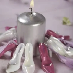 Badaboum Bougie Cylindrique Argent M Tal 10Cm Clearance