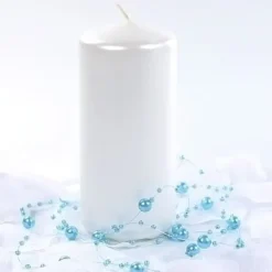 Badaboum Bougie Cylindrique Blanc Nacr 12Cm X 6 Pi Ces Best