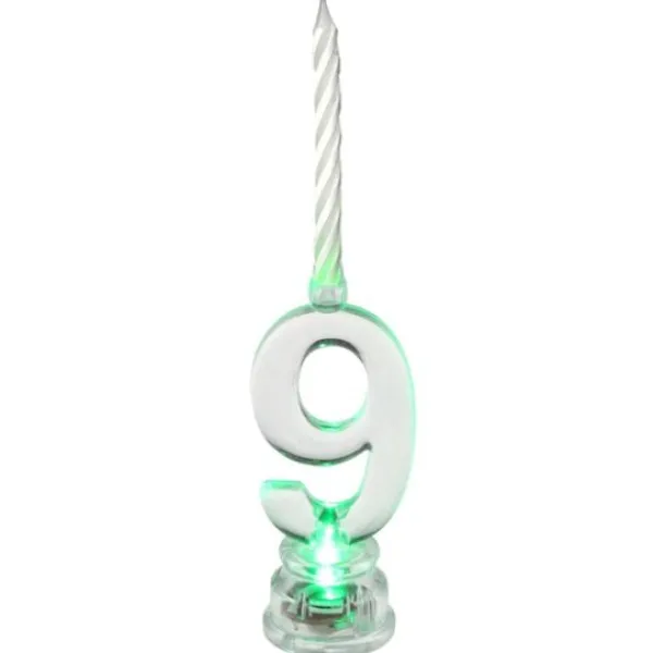 Hot Bougie Led Anniversaire Chiffre 9 Theme Joyeux Anniversaire