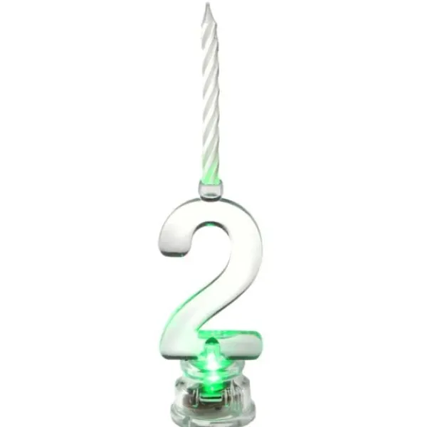 Clearance Bougie Led Anniversaire Chiffre 2 Theme Joyeux Anniversaire