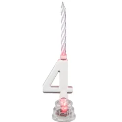Hot Bougie Led Anniversaire Chiffre 4 Theme Joyeux Anniversaire