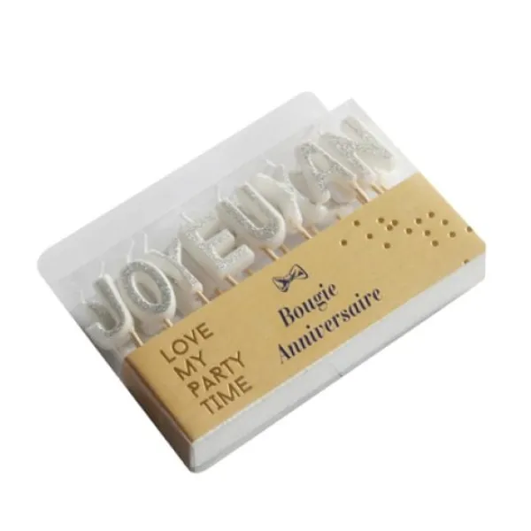 Sale Bougie Lettre Pique Joyeux Anniversaire Argent Paillet E Theme Joyeux Anniversaire