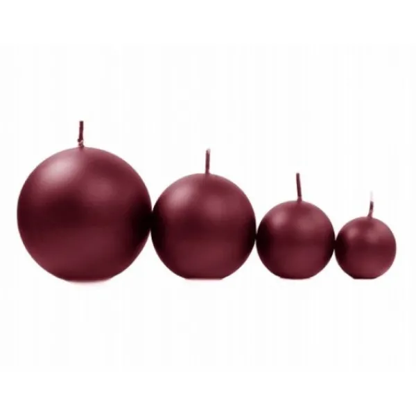 Badaboum Bougie Mariage Boule Bordeaux 6Cm X 10 Pi Ces Best