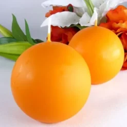 Badaboum Bougie Mariage Boule Orange 6Cm Best