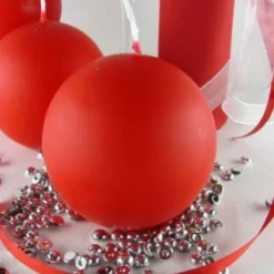 Badaboum Bougie Mariage Boule Rouge 6Cm Discount