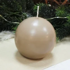 Badaboum Bougie Mariage Boule Taupe 6Cm