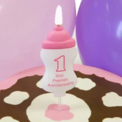 Best Bougie Mon Premier Anniversaire Rose Theme Joyeux Anniversaire