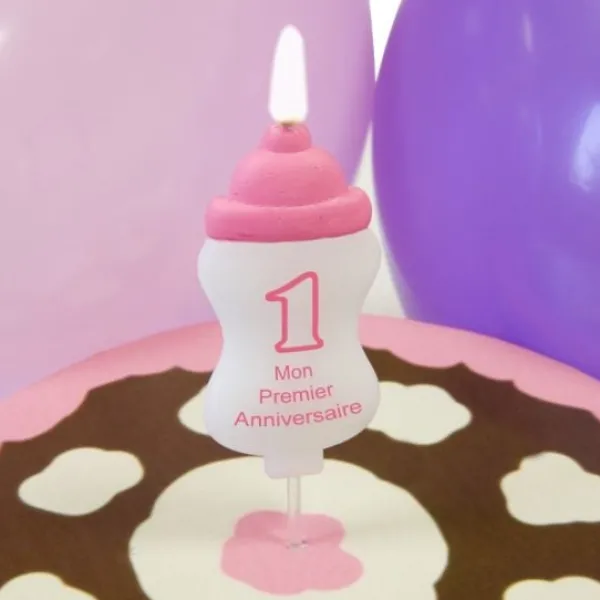 Best Bougie Mon Premier Anniversaire Rose Theme Joyeux Anniversaire