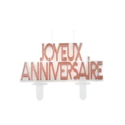 Discount Bougie Originale Joyeux Anniversaire Rose Gold 8X7 Cm Theme Joyeux Anniversaire