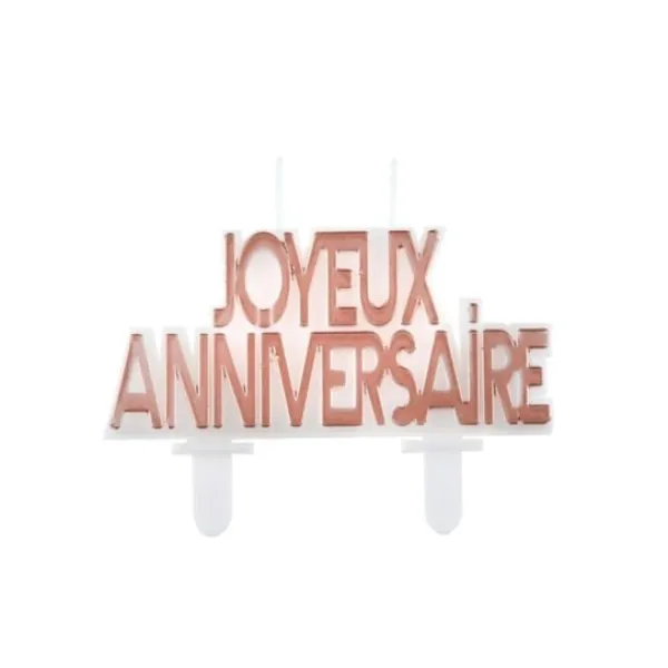 Discount Bougie Originale Joyeux Anniversaire Rose Gold 8X7 Cm Theme Joyeux Anniversaire